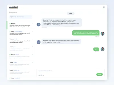 Timewith App - Messages avatar balloons chat list mental health messages timewith