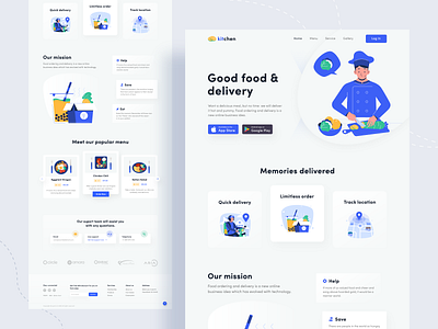 Restaurant Landing Page Exploration 2020 app landing page clean clean ui color food food delivery gradient home page landing page minimal trendy ui ux web web design web exploration website