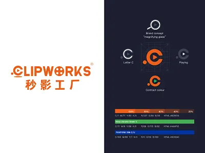 clipworks art branding design icon illustration letter letter c logo movie