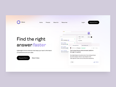 Omni Chrome Extension - Landing Page - v3 ai chrome extension feature features features page knowledge knowledge base knowledge management landing landing page management ui illustrations uiux web