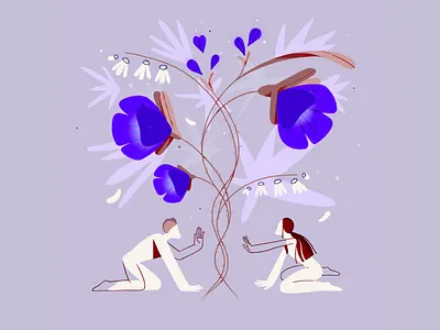 Lovers & Flowers II art character character design design digital flowers illustration procreate