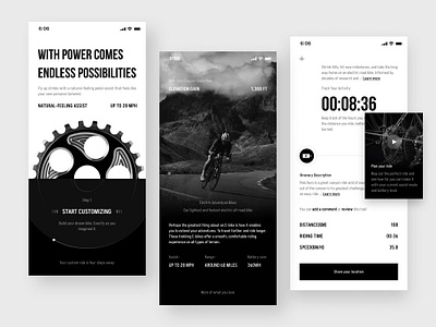 Electric road bikes App app branding design typography ui ux