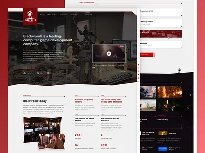 Blackwood Games corporate corporate design corporate website game game studio home page landing landingpage responsive design webdesign website website design