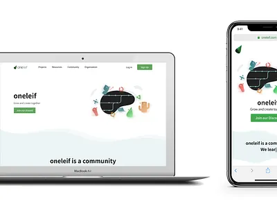 oneleif Website (Landing Page) community design desktop mobile non profit nonprofit open source ui uiux web web design website
