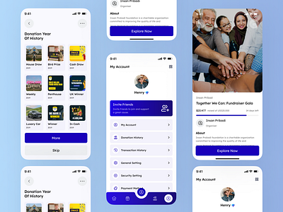 Donation Mobile App app design chairity donation fintech fundraising app ios app mobile app mobile app design mobile design mobile interface mobile ui payment app product design promo saas transactions ui ux user interface