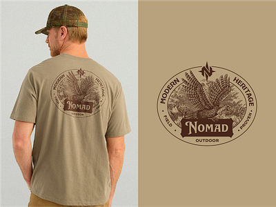 Nomad Outdoor: Tee Illustration adventure illustrations apparel art bird clothing brand graphic design hand drawn heritage hunt hunting illustration merchandise outdoor gear t shirt tee turket hunting turkey vintage