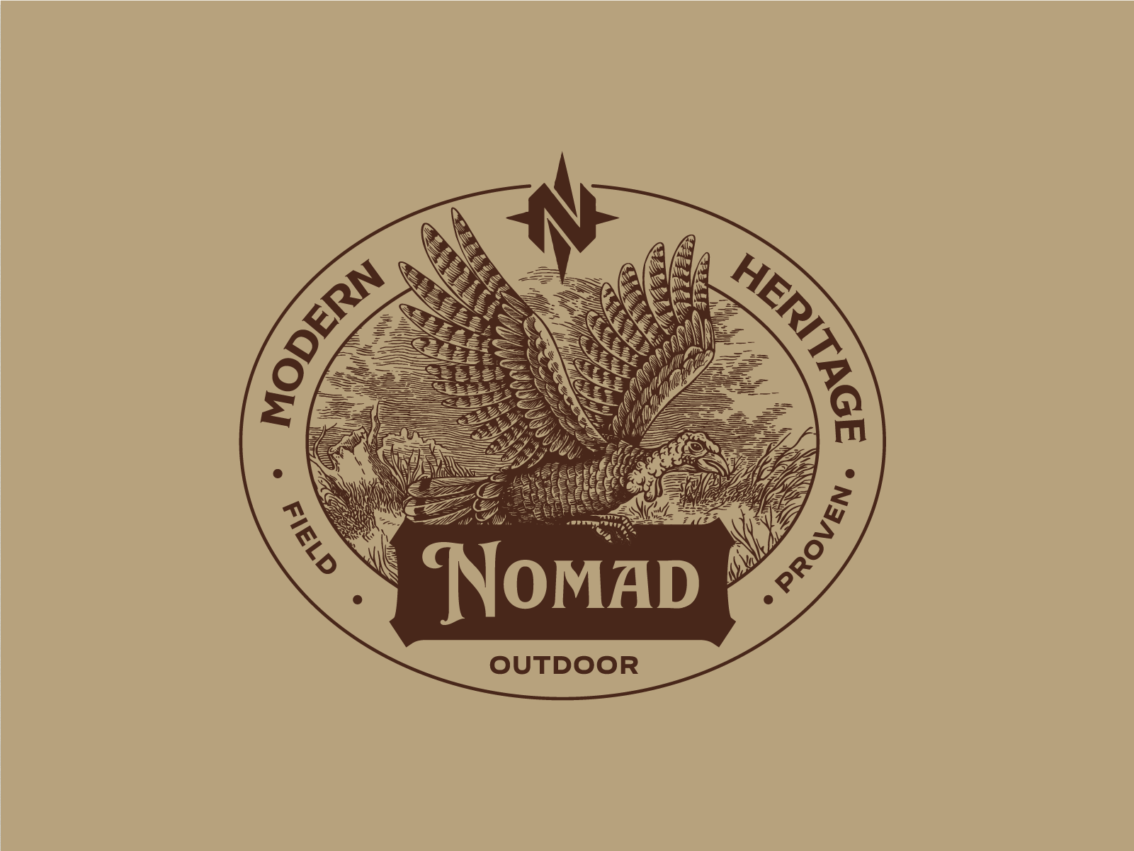 Nomad Outdoor: Tee Illustration adventure illustrations apparel art bird clothing brand graphic design hand drawn heritage hunt hunting illustration merchandise outdoor gear t shirt tee turket hunting turkey vintage