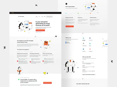 Coconut Digital - Website Design + Illustrations (live) design illustrations landingpage ui uiux userinterfaces ux web webdesign webdesigner