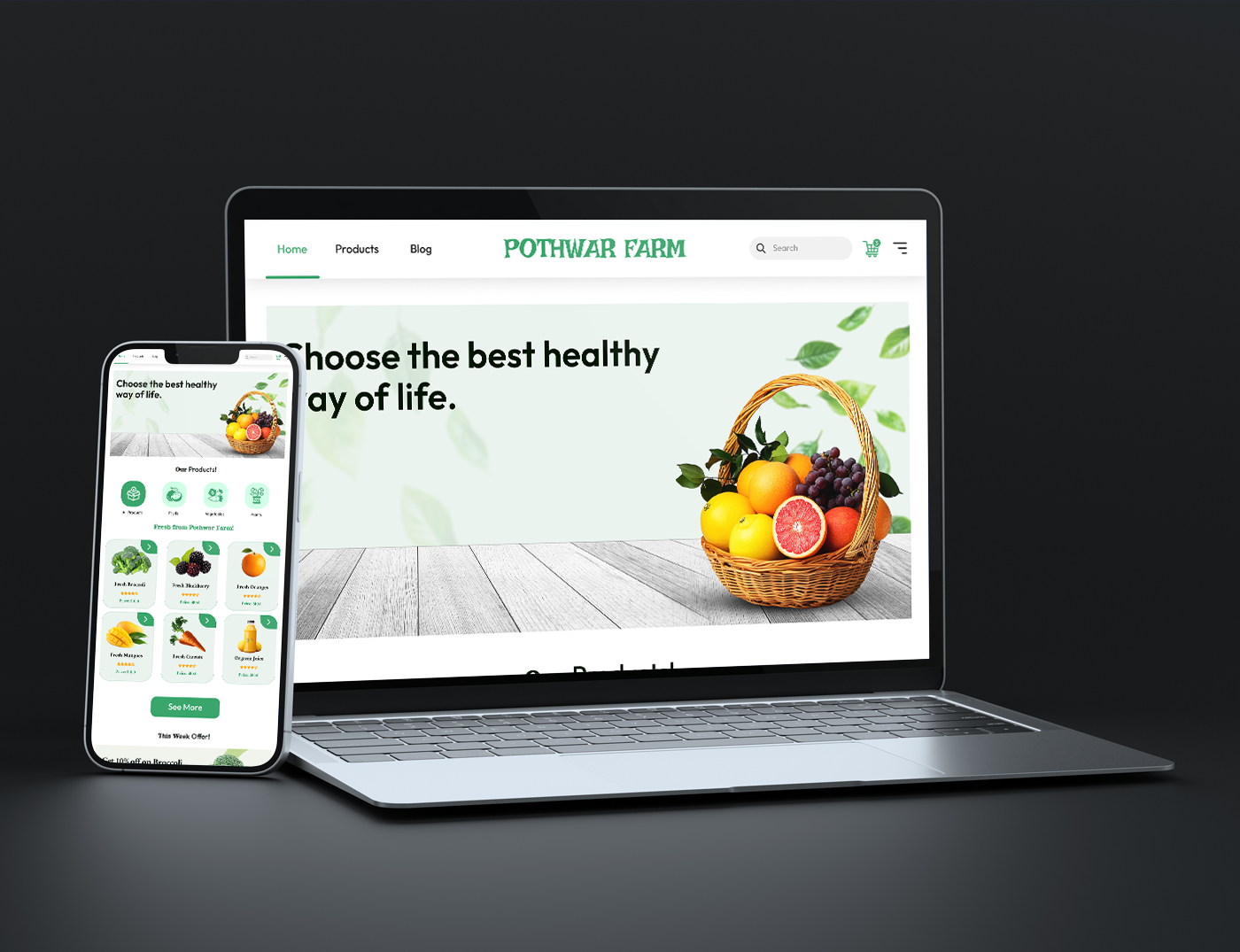 Pothwar Farm Website Design agriculture farm website ui web design website design website ui