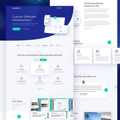 Novateus Website - Homepage agency business clean design header hi dribbble icon illustration landing page ui ux website