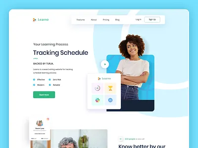 Learno Ui agency landing page agency website branding design dribbble homepage homepage design homepagedesign landing page landing page design turjadesign uidesign web design webdesign website website design