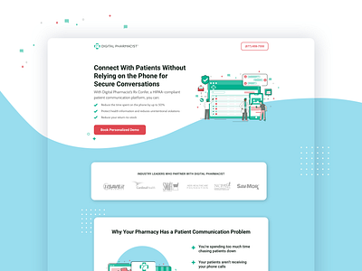 Digital Pharmacy Solution | Landing Page b2b cro healthcare hipaa landing page medical pharmacist pharmacy ppc saas software ui ux web web design