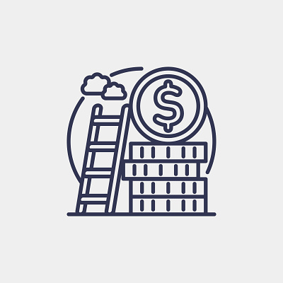 Incremental Success icon coins design finance graphic design icon illustration ladder logo vector