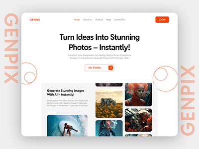 Genpix - Landing Page collection design dribbble herosection image landingpage new productdesign shot webpage