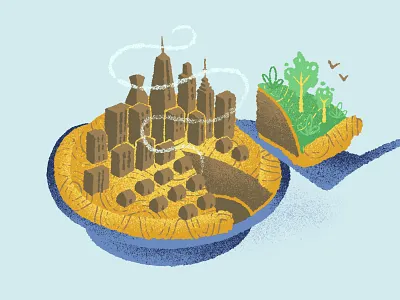 What's left? development infographic land pie pollution sustainability urban world
