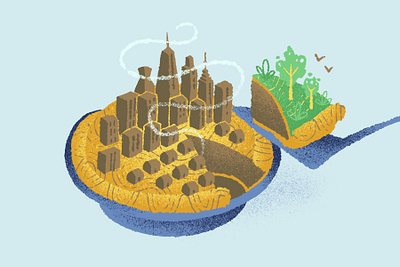 What's left? development infographic land pie pollution sustainability urban world