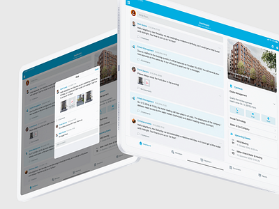 🏣 Real Estate Management iPad App app chat comments estate ios ipad mockup newsfeed real redesign ui
