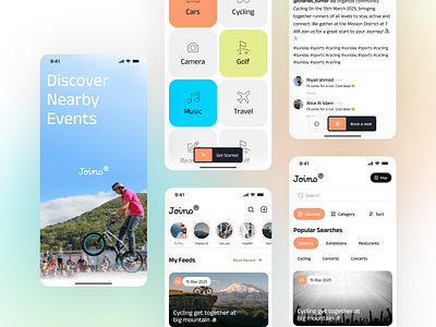 Joino® | Social Event Planner App apple mobile app booking booking app community app community app ui event booking ui event discovery app event management event planner app ios ios app ios app design ios ui mobile app ui mobile event app mobile ui social event app social events social networking app travel app