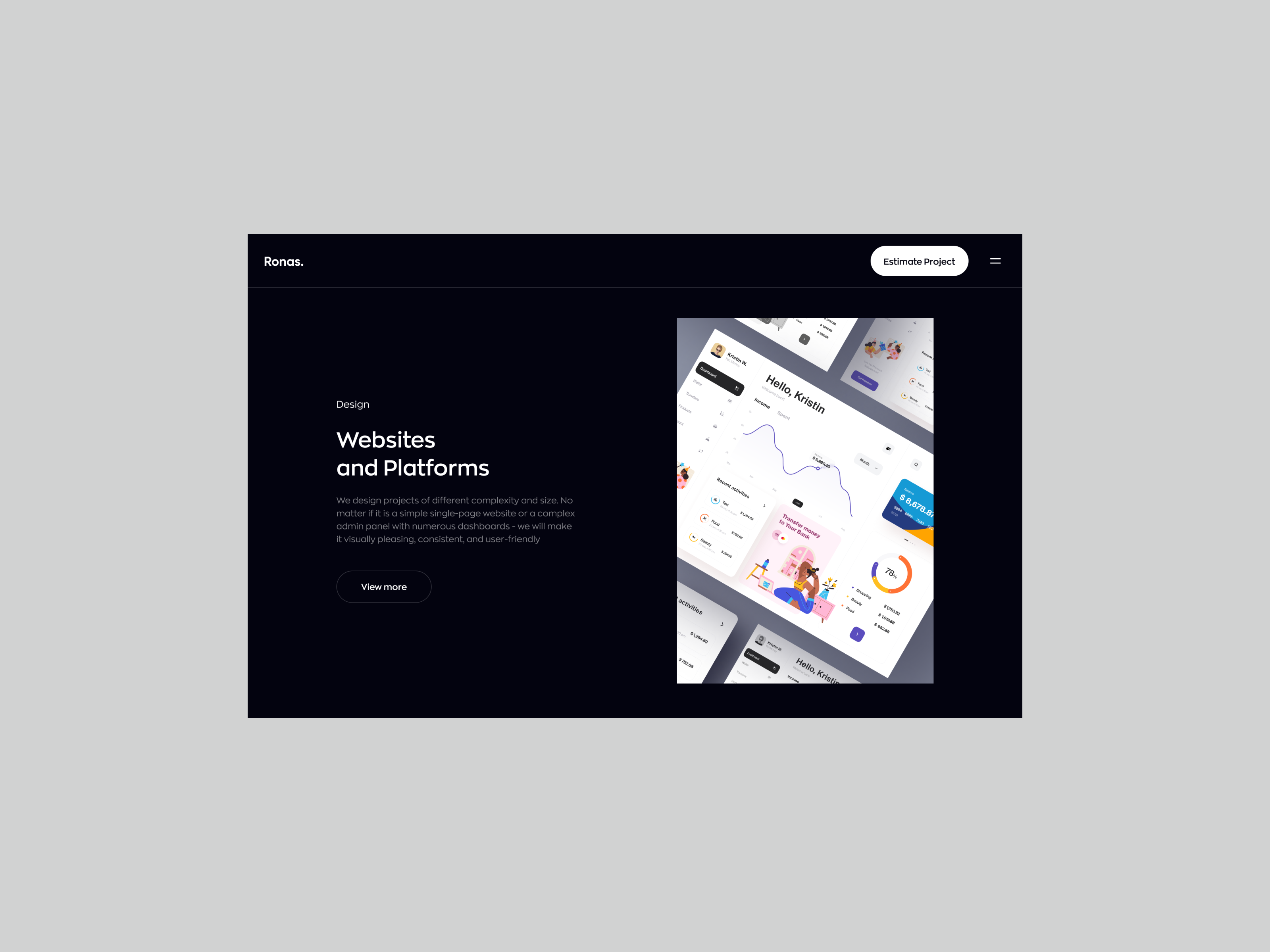 Ronas IT Website is Nominated on Awwwards by Dmitry Lauretsky for Ronas ...