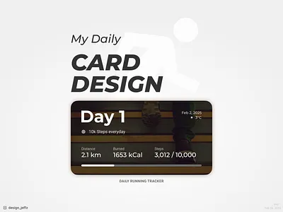 Daily Design 1 - Running tracker app card clean daily design flat simple ui ux