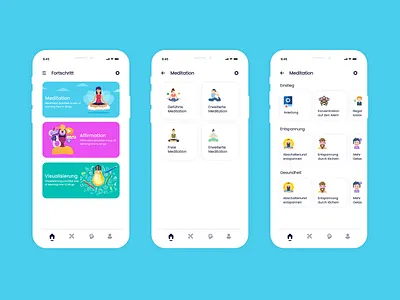 Fortschritt Spiritual App app design fortschritt spiritual app meditation app mobile app ui