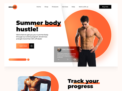 Summer body - landing page body clean gradient gradients gym gym website minimalism online program product design summer body training uidesign ux uxdesign uxui