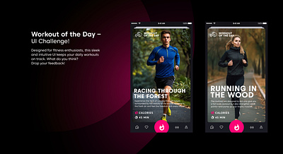 🏋️‍♂️ Workout of the Day – UI Challenge! 💪✨ app design graphic design ui ux