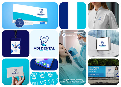 Adi Dental Logo Design & Branding brand book brand guideline brand identity branding creative logo design graphic design logo unique dentist logo.