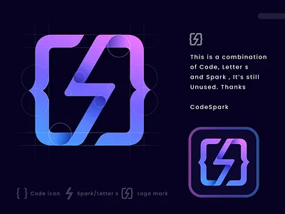 CodeSpark - Logo design arrow blockchain branding code color creative logo developer fintech fullstack gradient icon letter s logo logo design logo designer modern logo programming software spark symbol