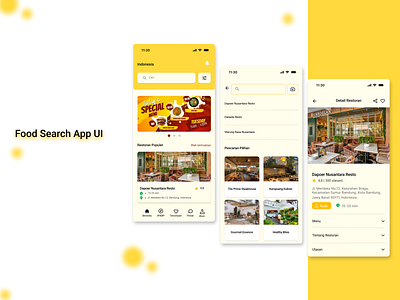 Food Search App UI design food search app ui