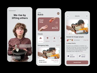 Charity App app app design app ios app ui charity app crowdfunding app donation app ios app mobile mobile app non profit app ui uiux ux