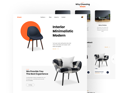 Klean - Furniture Landing Page branding design furniture graphic design landing page logo minimalist shop simple typography ui user experience user interface ux website