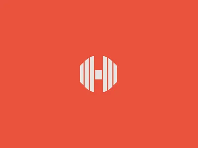Hewlett Fitness Logo Mark brand brand identity branding design fitness geometric graphic design gym h icon identity logo logo design mark red seal type typography logo weight wellness