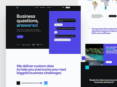 Qrowdsy.com - Homepage case study clean clients cta grid header hero layout map network quote section ui