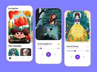 Masal Diyarı App Design app ui design flat ui design sample app ui ui ui design