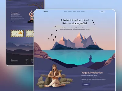 Yoga and Meditation Website: Landing Page 2020 design 2020 trends branding clean clean creative design landing page latest design meditation meditation website modern uiuxdesign webdesign webdesigner website concept website design yoga yoga and meditation website yoga website