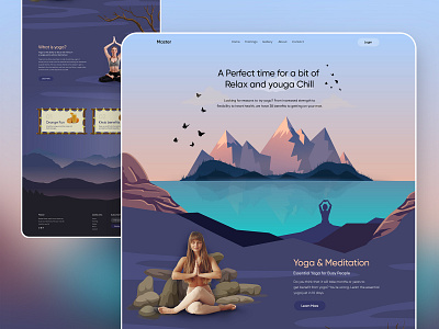 Yoga and Meditation Website: Landing Page 2020 design 2020 trends branding clean clean creative design landing page latest design meditation meditation website modern uiuxdesign webdesign webdesigner website concept website design yoga yoga and meditation website yoga website