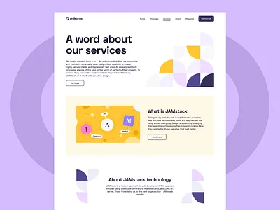 Unikorns Website - Services Page blog interface landing portfolio showcase ui unikorns ux web web design website