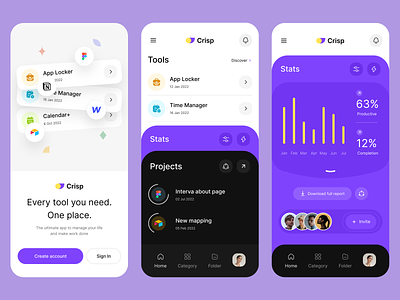 Project and time management app app design app ui app ui design clean clean app design clean design clean ui collaboration app modern modern app design modern app ui modern design project management ui task management time management time management ui time tracker ui ui ux ux