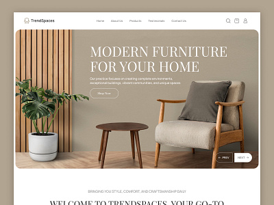 TrendSpaces furniture store landing page branding clean clean design design designer freelancing furniture landing page furniturestore home home decore landing page modern design online onlinestore shopping store ui ux website design