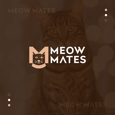 Meow Mates: Monogram Logo Design with Cat Face in Negative Space brand identity branding creative design flat graphic graphic design illustration logo logo design logo maker logos logotype minimal minimalist monogram negative space simple timeless unique