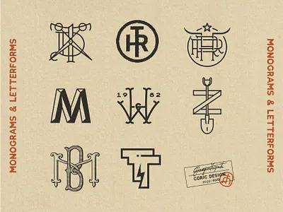 Monograms & Letterforms black clean collection illustrator letter lettering letters logo logo design logotype minimal minimalist modern monogram portfolio retro simple type typography vintage