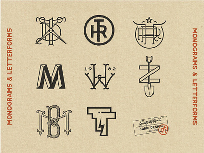 Monograms & Letterforms black clean collection illustrator letter lettering letters logo logo design logotype minimal minimalist modern monogram portfolio retro simple type typography vintage