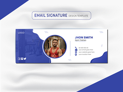 Fitness Email Signature Design Template business email marketing signature trainers