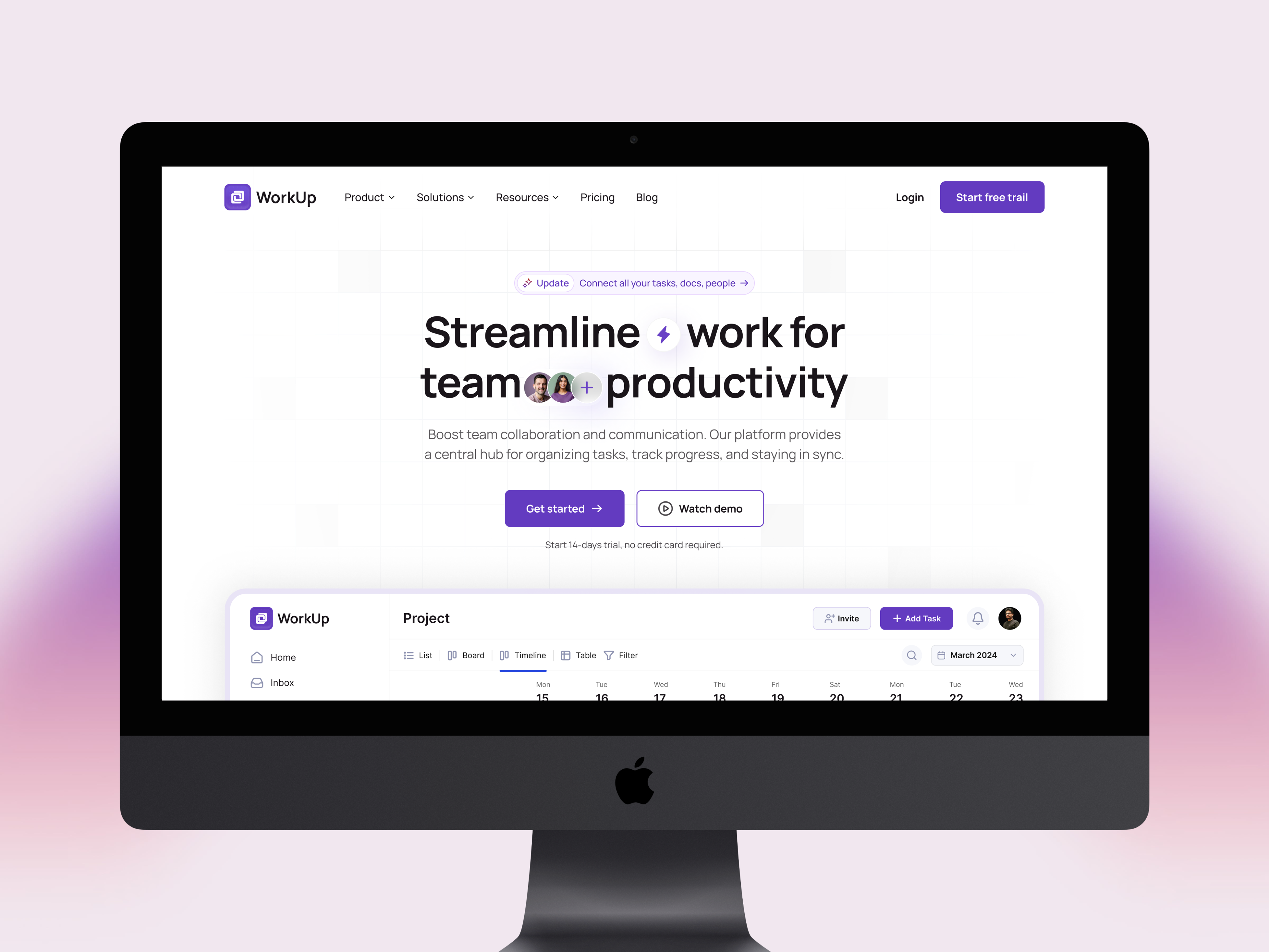 Example of Website UI/UX Design (Saa S)