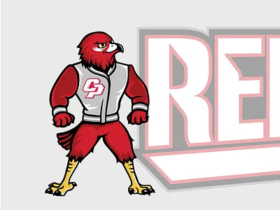 Red Hawk Mascot animal athlete athletic athletics baseball characterdesign hawk illustration letterman mascot mascot character mascot logo pitcher red bird red hawk sports sports branding vector