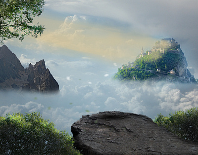 kingdom in the clouds graphic design illustration