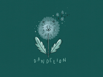 DandeLion 2d dandelion digital art flower fluffy illustration illustrator lion rrr spark