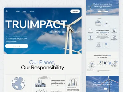 Sustainability Strategy Landing Page design energy esg illustration sustain sustainability sustainability energy ui web