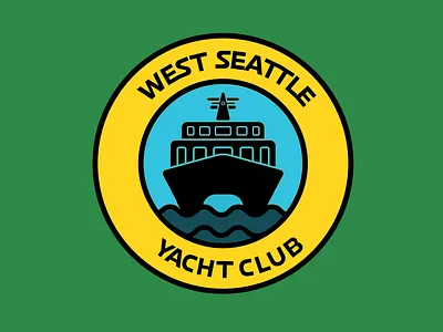 West Seattle Yacht Club boat design ferry flag illustration logo seattle water
